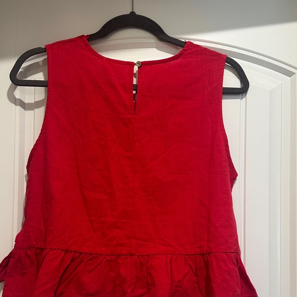 Red Crop Top with Ruffle Detail - Picture 5 of 5